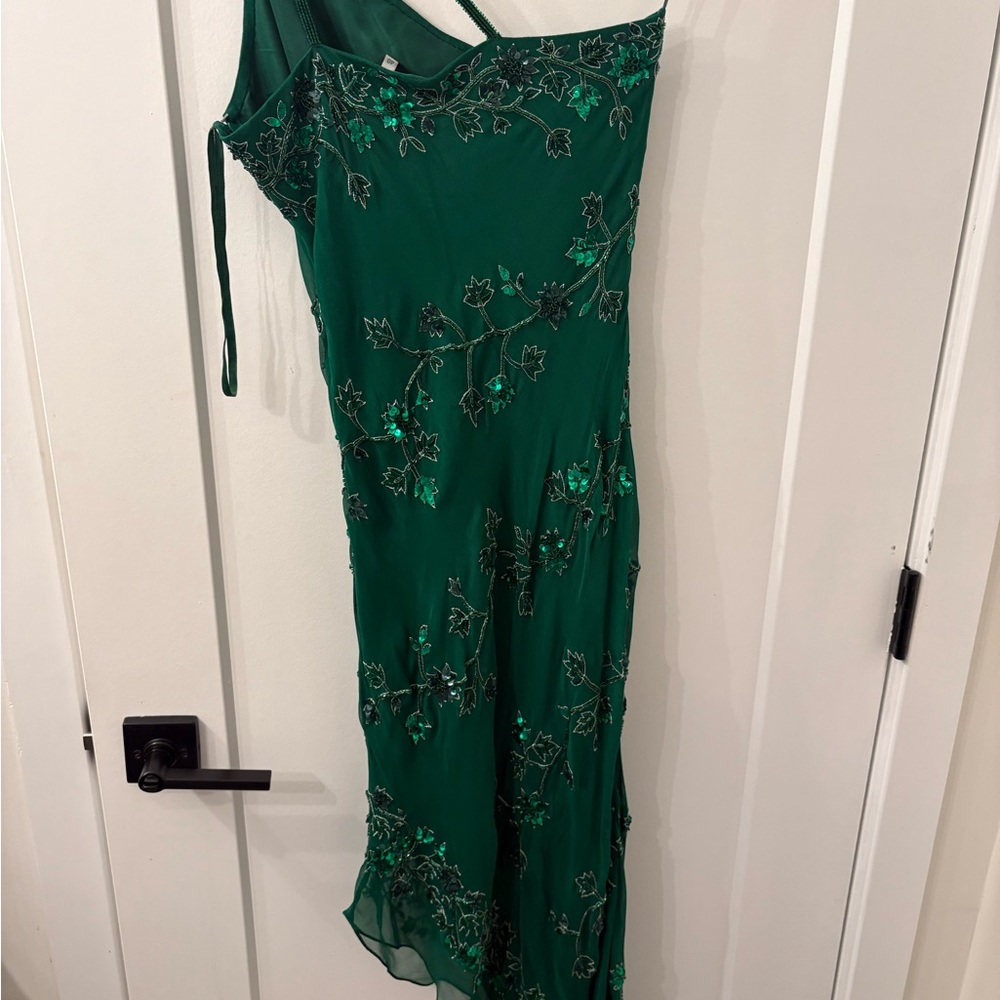 El Corte Ingles Green Silk Sequin Dress - Size 40 EU - Picture 2 of 8